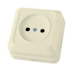 Розетка о/у Ладога SQ1801-0014, 1 гнездо, б/з, слоновая кость