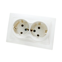 Розетка с/у Таймыр SQ1814-0014, 2 гнезда, с/з, белая