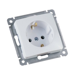 Розетка с/у Master РС16-411, 1 гнездо, с/з, белая