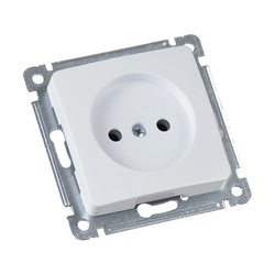 Розетка с/у Master РС16-401, 1 гнездо, б/з, белая