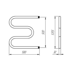 Полотенцесушитель М-образный, 500х500 мм, НР 1"