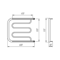 Полотенцесушитель водяной Фокстрот (ПМ-образный), 500х600 мм, НР 1"