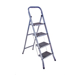 Стремянка стальная, 4 широкие ступени с покрытием