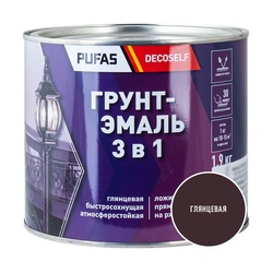Грунт-эмаль Pufas Decoself 3 в 1 глянцевая шоколадный (1,9 кг)
