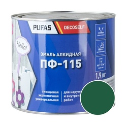 Эмаль Pufas Decoself ПФ-115 зеленая (1,9 кг)