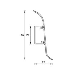 Плинтус Ideal Комфорт, с кабель-каналом, венге черный, 55 мм (2,5 м)