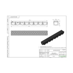 Лоток водоотводный в сборе с пластиковой решеткой Standartpark, 1000х130х100 мм