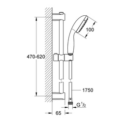 Гарнитур душевой Grohe Vitalio Start 27942000, лейка 100 мм