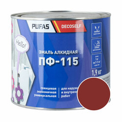 Эмаль Pufas Decoself ПФ-115 красно-коричневая (1,9 кг)