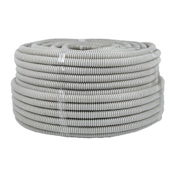 Труба гофрированная ПВХ легкая с зондом, d=25 мм, серая (50 п.м.)