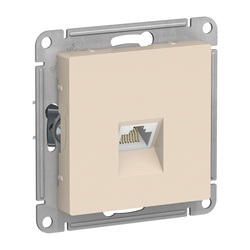 Розетка компьютерная RJ-45 с/у Atlasdesign ATN000283, 1 гнездо, бежевая