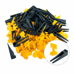 Комплект СВП Biber 55639 зажим (флажок) и клин 1 мм (по 50 шт.)