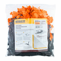 Комплект СВП Biber 55641 зажим (флажок) и клин 1,5 мм (по 250 шт.)