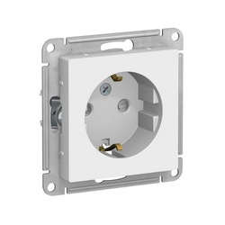 Розетка с/у Atlasdesign ATN000145, 1 гнездо, с/з, з/ш, белая