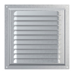 Решетка Era МЦ 200х200 мм, с москитной сеткой, металл оцинк.