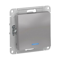 Выключатель с/у Atlasdesign ATN000313, 1 клавиша, с/инд, алюминий