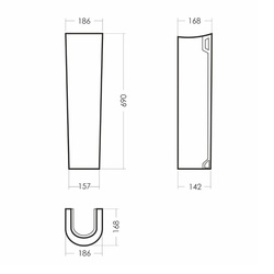 Пьедестал Sanita Аттика, 178x142x690 мм
