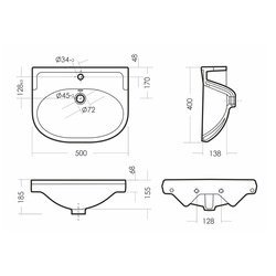 Раковина Sanita Комфорт, 500х400х185 мм