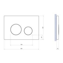 Клавиша механическая Cersanit Twins, белый мат.