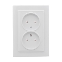 Розетка с/у Минск ERR10-102-100, 2 гнезда, б/з, з/ш, белая