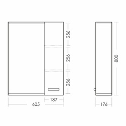 Зеркало-шкаф Sanita Лагуна, 605х165х800 мм