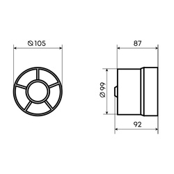 Вентилятор приточно-вытяжной НашВент Джаз 100 Плюс (турбо), 136 м3/ч