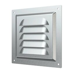 Решетка Era МЦ 125х125 мм, с москитной сеткой, металл оцинк.