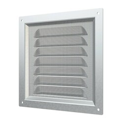 Решетка Era МЦ 150х150 мм, с москитной сеткой, металл оцинк.