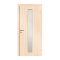 Полотно дверное OLOVI ламинир. Беленый Дуб 800х2000мм со стеклом L2 с замком