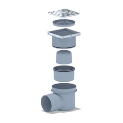 Трап Ани Пласт горизонтальный d=110 мм 150х150 мм, регулируемый