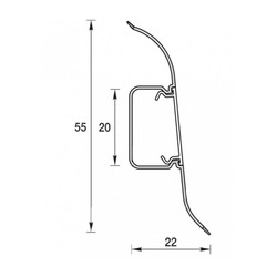 Плинтус Ideal Классик, с кабель-каналом, клен вермонт, 55 мм (2,2 м)