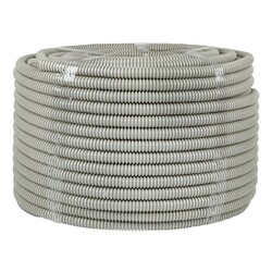 Труба гофрированная ПВХ легкая с зондом, d=16 мм, серая (100 п.м.)