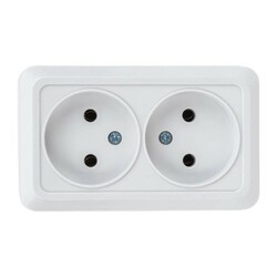 Розетка о/у Ладога SQ1801-0017, 2 гнезда, б/з, белая
